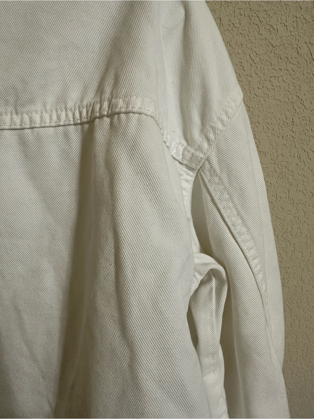 Zara Women's Jacket S White Denim Frayed Casual Coastal Cowgirl Minimal Chic - Picture 7 of 8